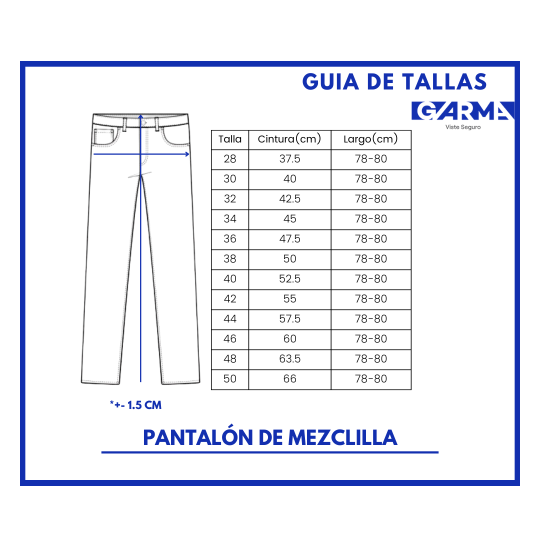 Pantalón de Mezclilla Industrial (14.5oz) Uso rudo