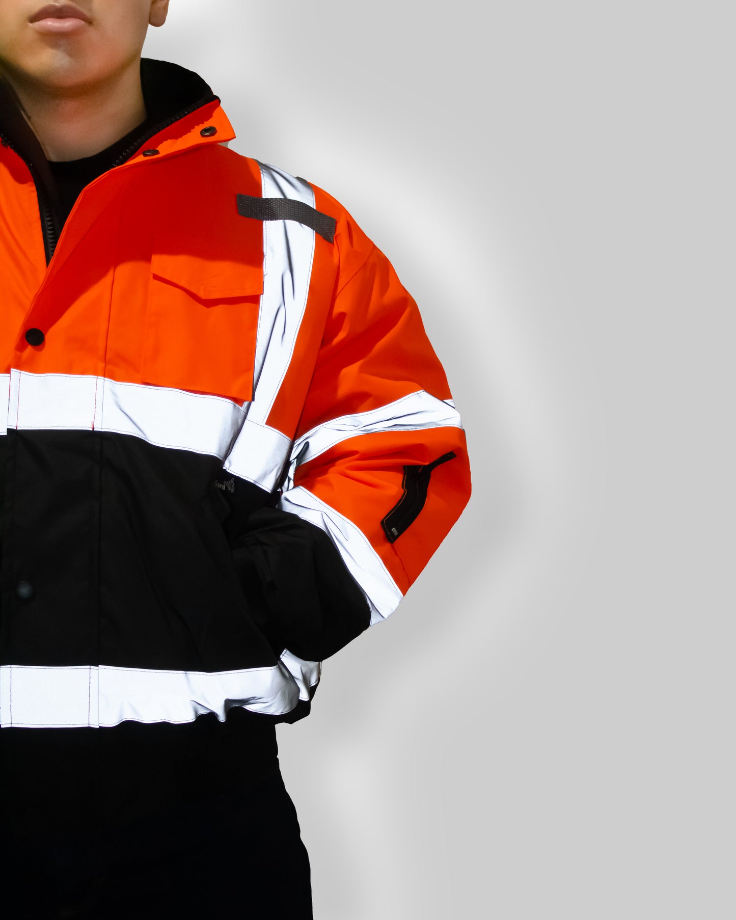 Chamarra Alta Visibilidad Impermeable con Forro Sherpa