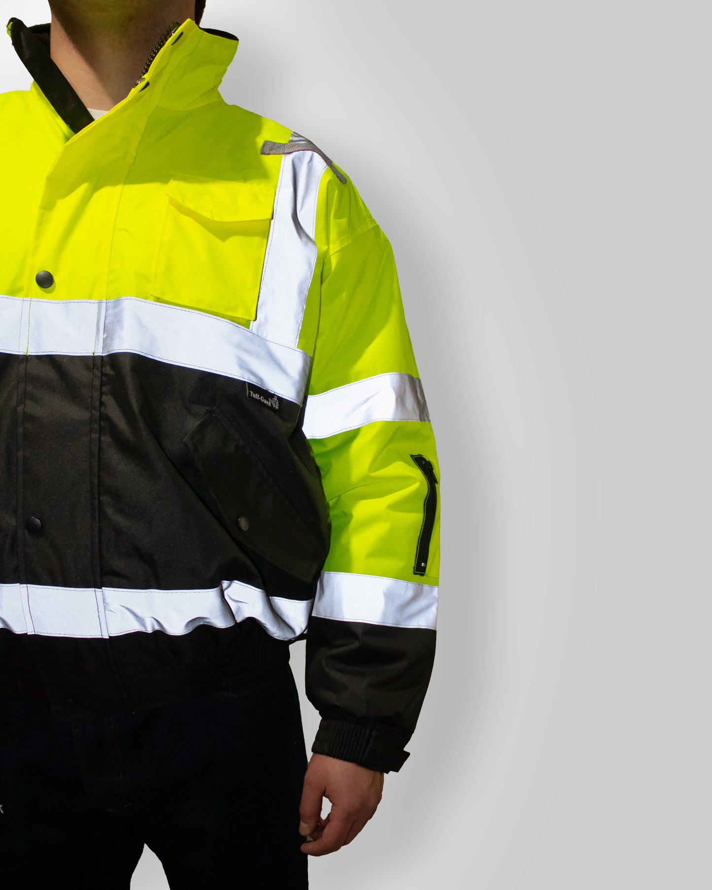 Chamarra Alta Visibilidad Impermeable con Forro Sherpa