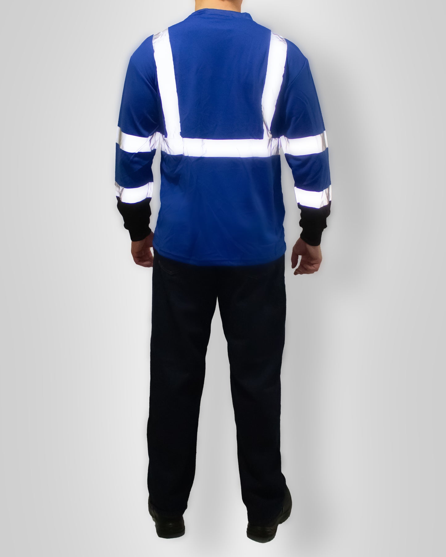 Playera Azul ST901 Manga Larga Alta Visibilidad