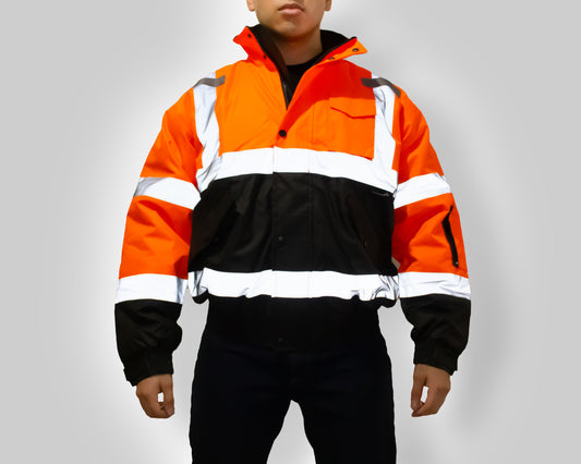 Chamarra Alta Visibilidad Impermeable con Forro Sherpa