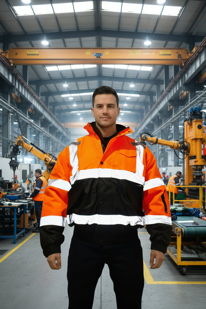 Chamarra Alta Visibilidad Impermeable con Forro Sherpa